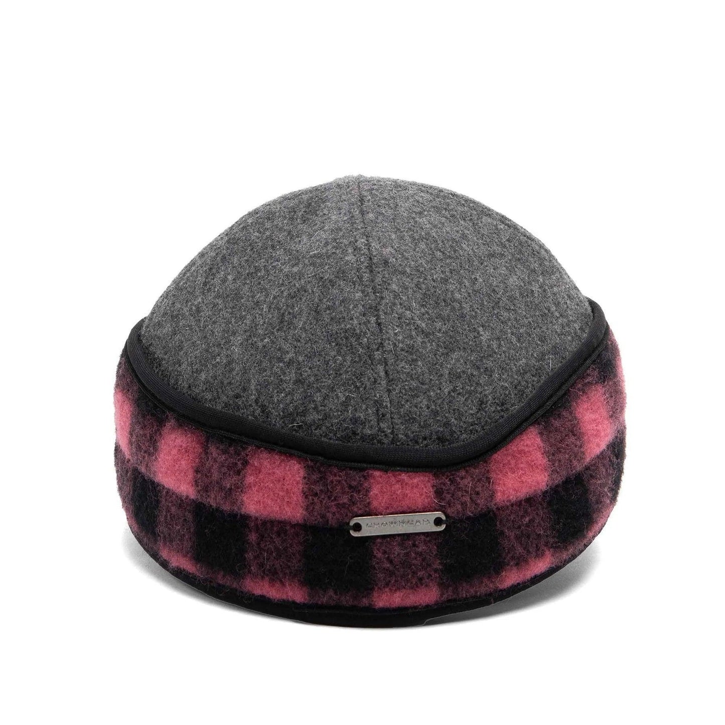 Crown Cap Solid Color Wool Blend with Buffalo Check Railroad Hat - Houlihan Saddlery LLC