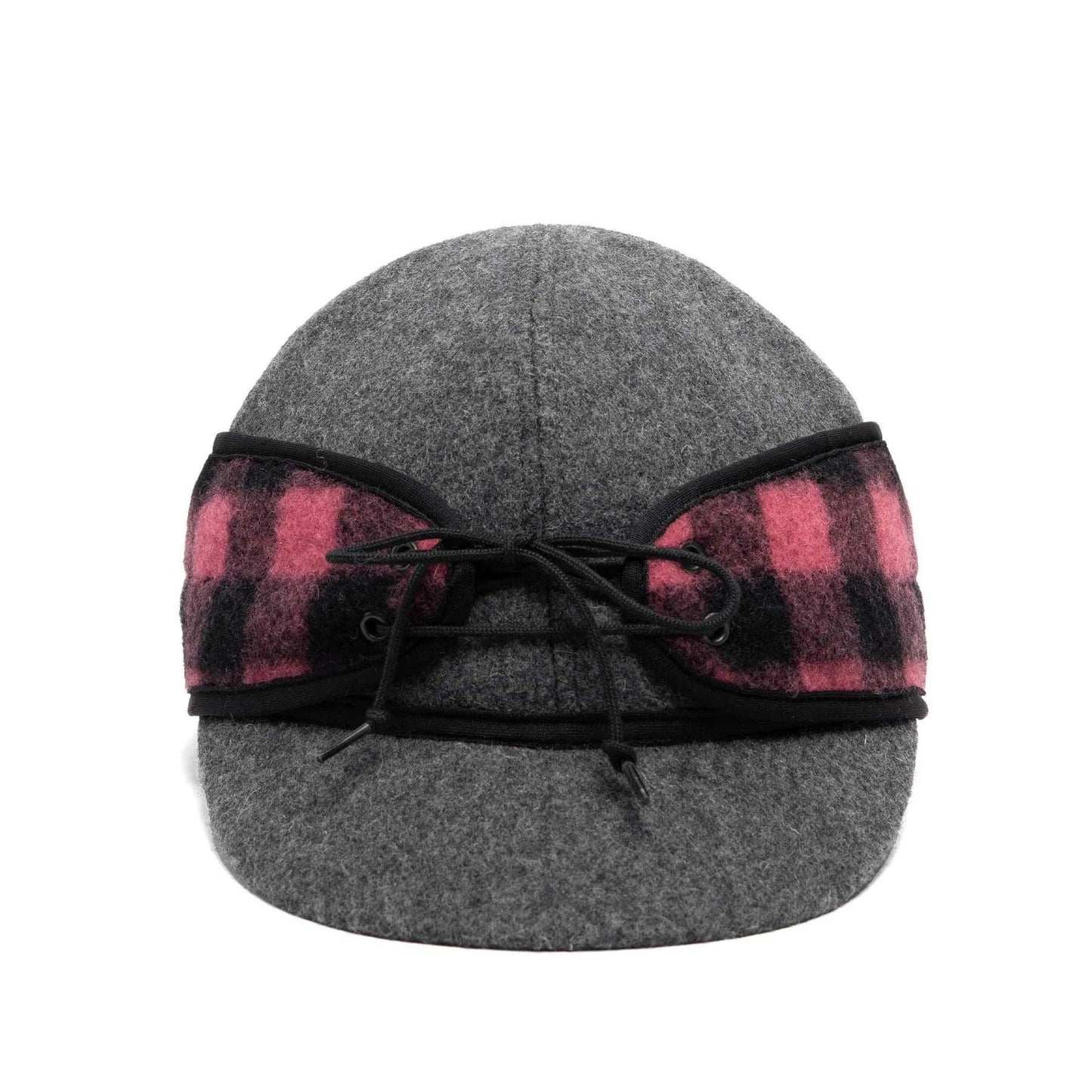 Crown Cap Solid Color Wool Blend with Buffalo Check Railroad Hat - Houlihan Saddlery LLC