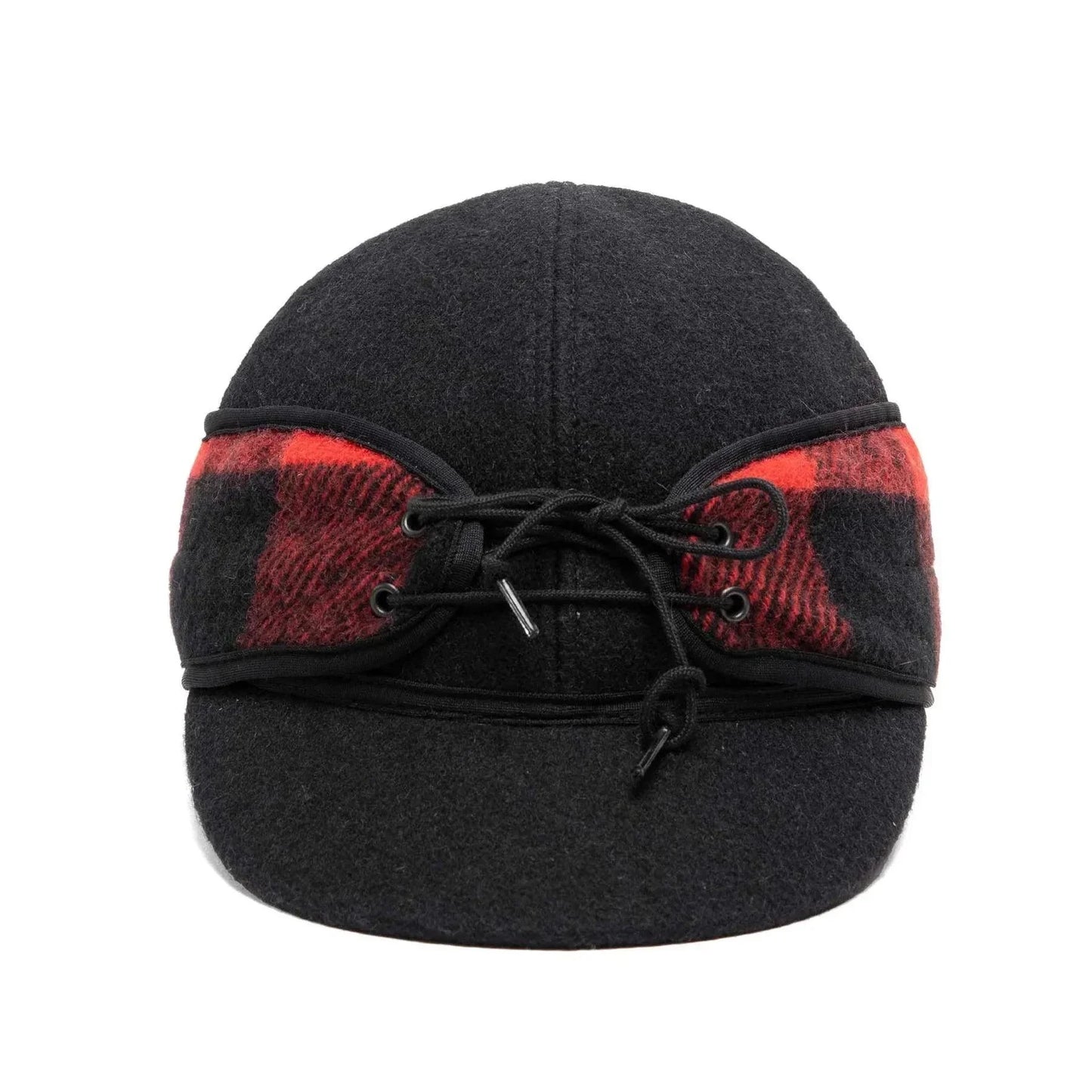 Crown Cap Solid Color Wool Blend with Buffalo Check Railroad Hat - Houlihan Saddlery LLC