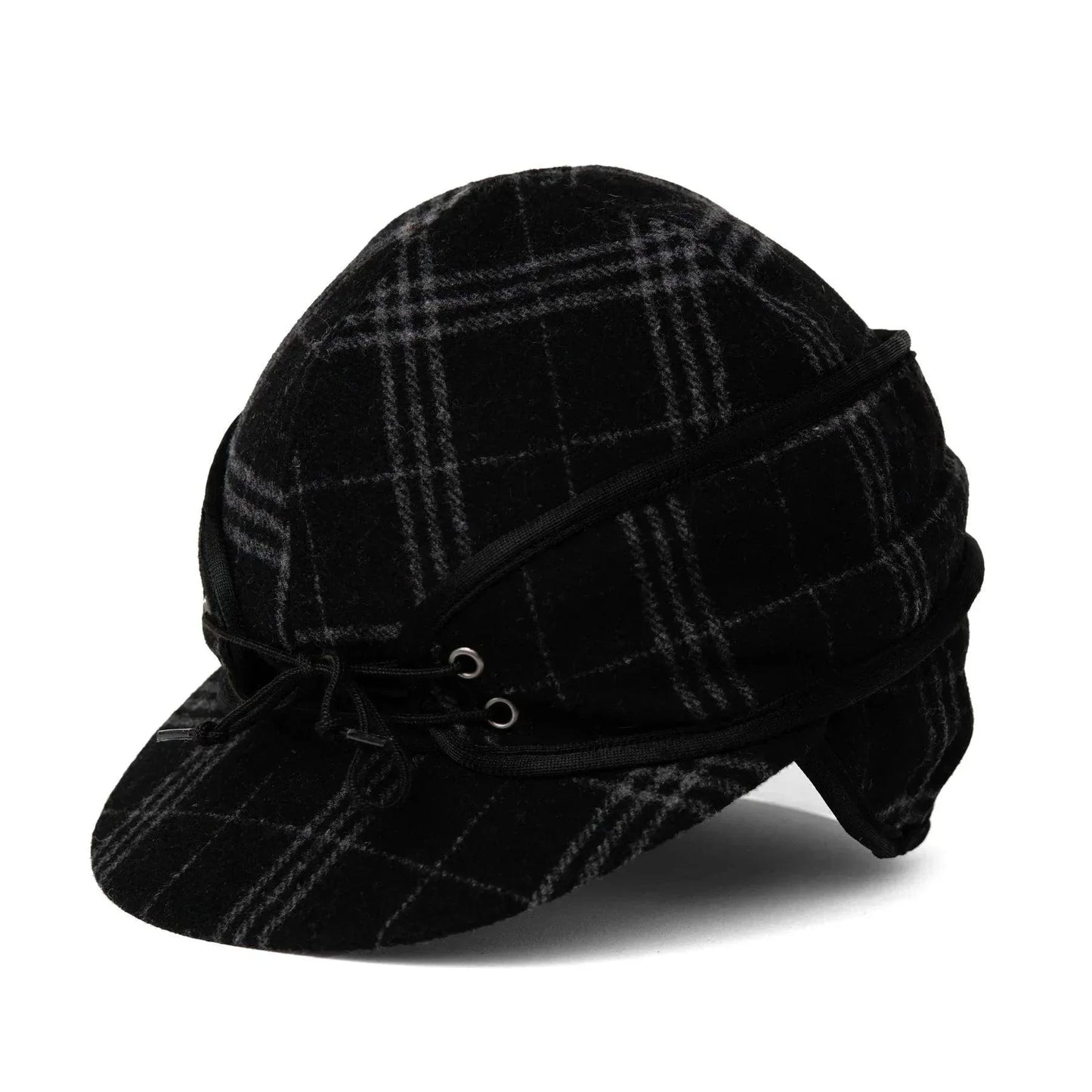Crown Cap Black Plaid Railroad Hat - Houlihan Saddlery LLC