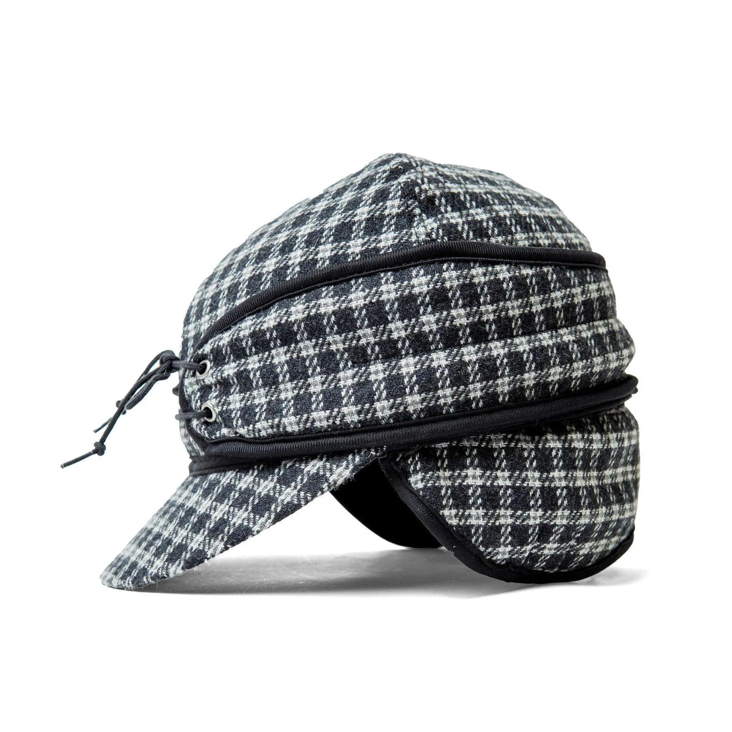 Crown Cap Wool Blend Plaid Railroad Hat - Houlihan Saddlery LLC