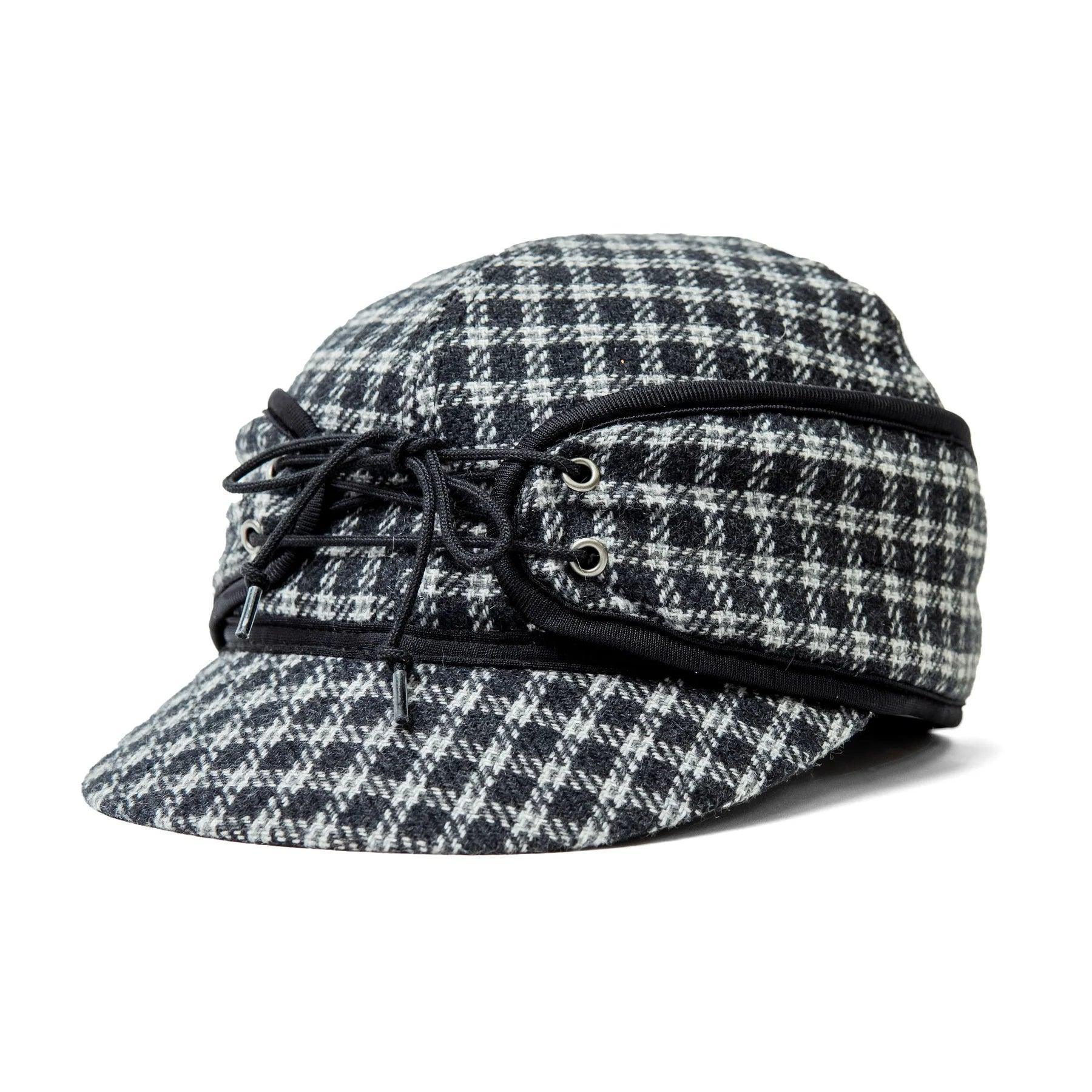 Crown Cap Wool Blend Plaid Railroad Hat - Houlihan Saddlery LLC