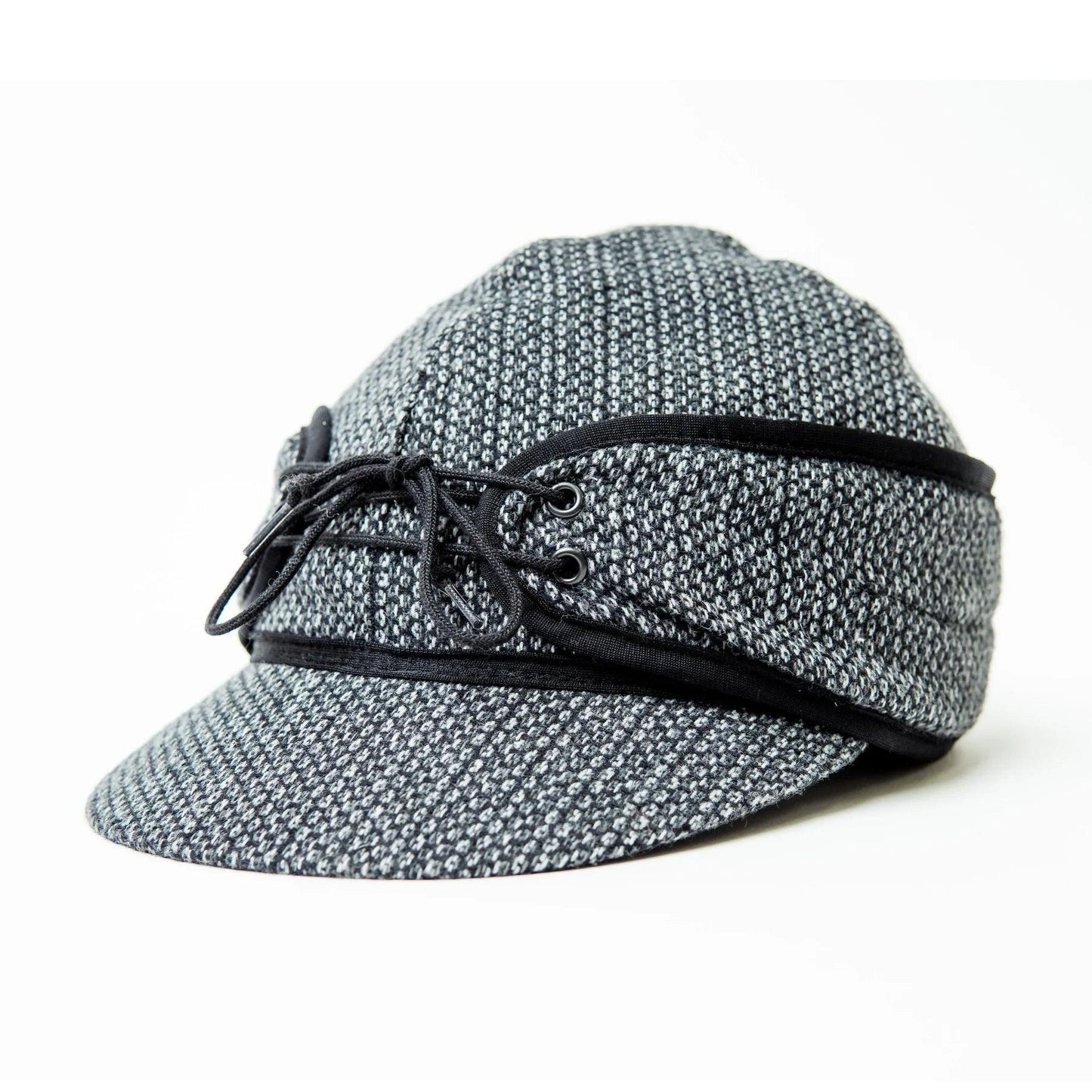 Crown Cap Wool Blend Black Pattern Railroad Hat - Houlihan Saddlery LLC