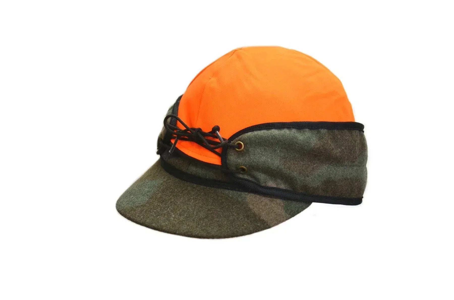 Convertible Wool Blend Camo/Blaze Railroad Hat - Houlihan Saddlery LLC
