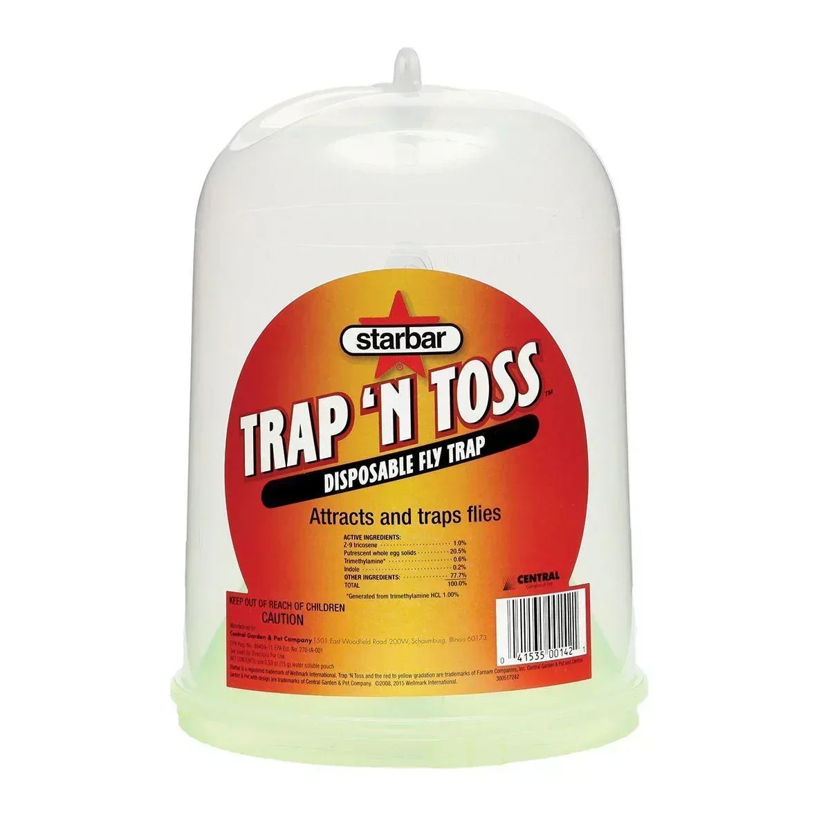 Trap 'N Toss Disposable Fly Trap - Livestock Fly Control Wellmark International Houlihan Saddlery LLC