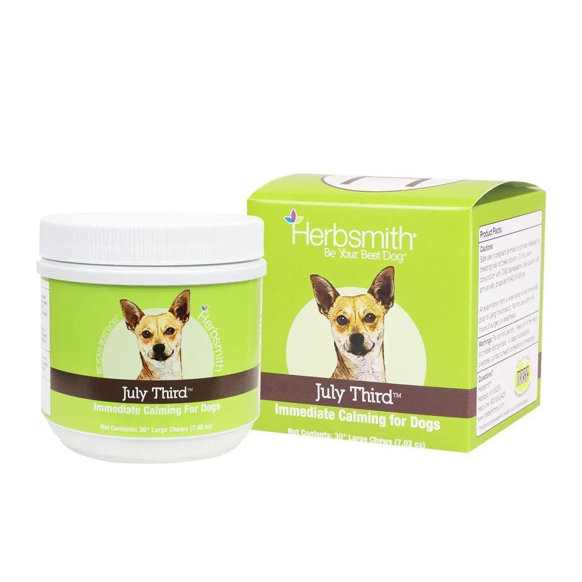 July Third Immediate Calming Supplement for Dogs - Pet Vitamin and Supplements Herbsmith Houlihan Saddlery LLC