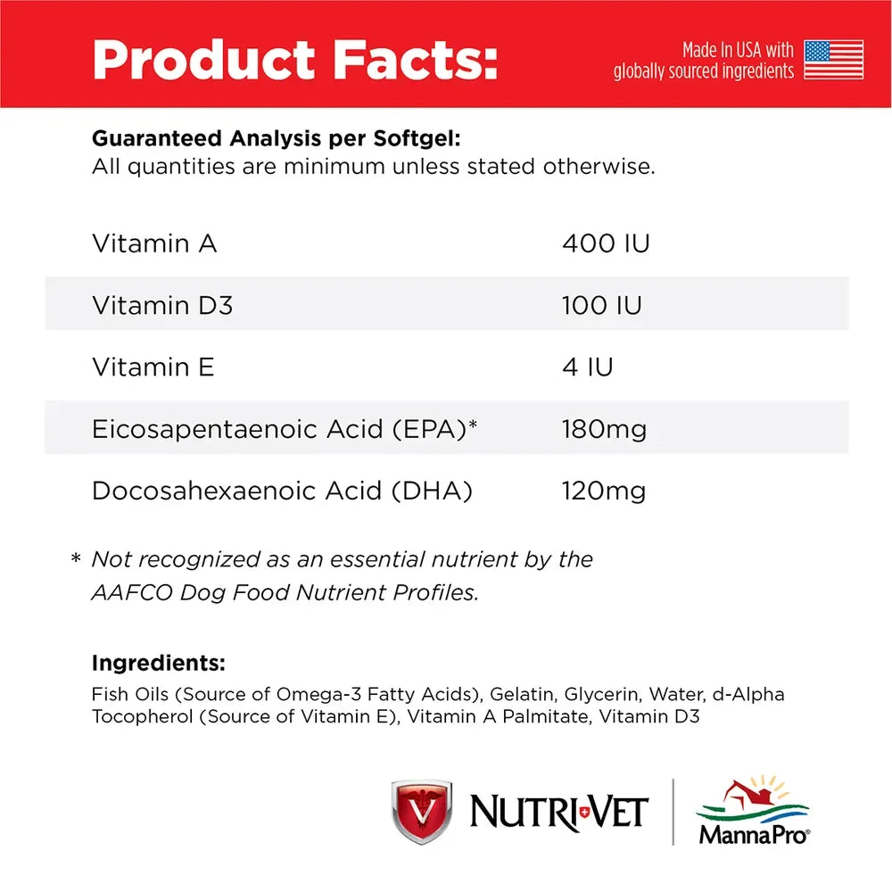 Nutri-Vet Fish Oil Softgels for Dogs
