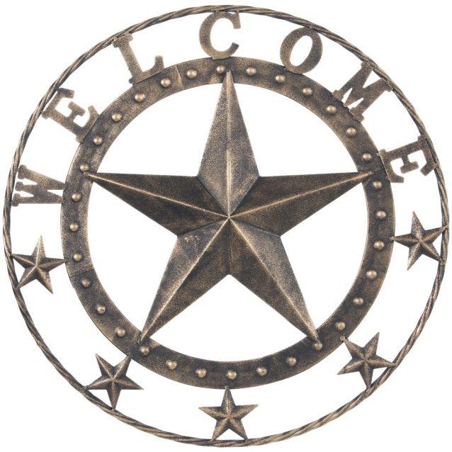 18" Antique Decorative "Welcome" Metal Star Sign - Houlihan Saddlery LLC