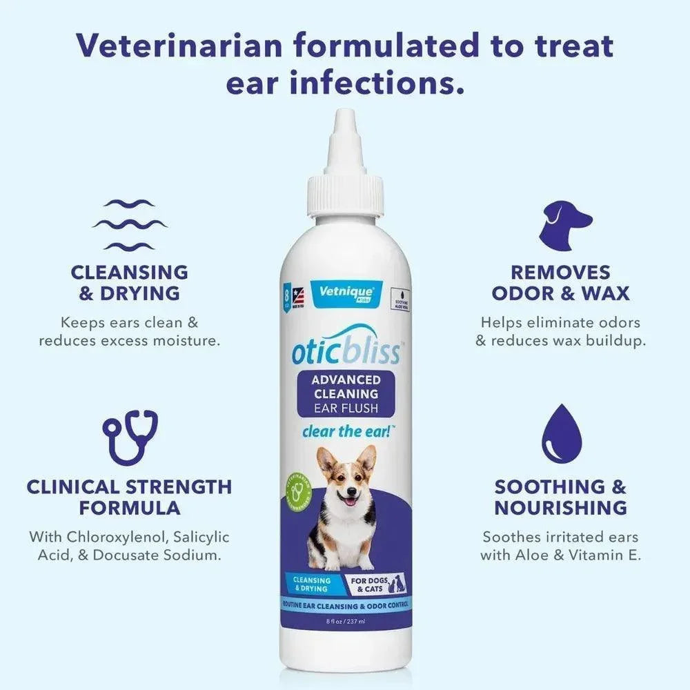 OticBliss Advanced Cleaning Ear Flush - Pet Ear Care Vetnique Labs Houlihan Saddlery LLC
