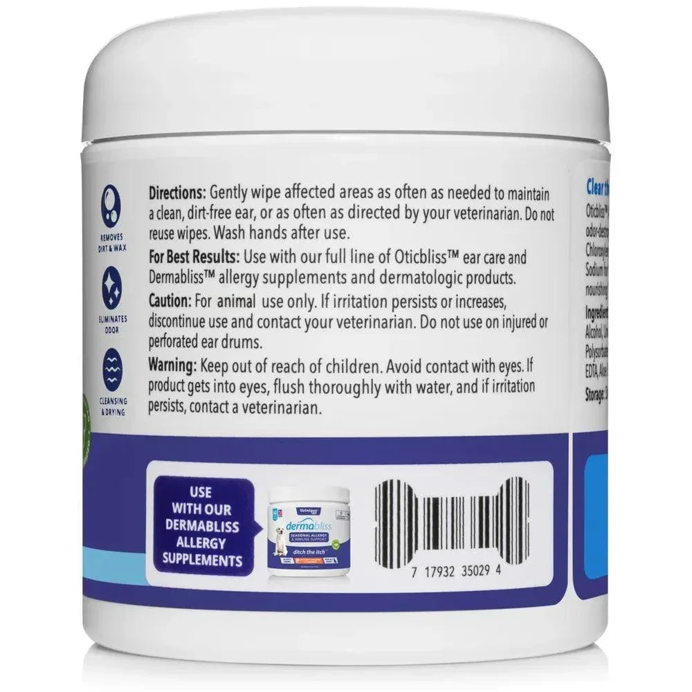 Oticbliss Advanced Cleaning Ear Wipes - Houlihan Saddlery LLC