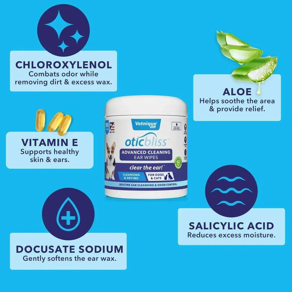 Oticbliss Advanced Cleaning Ear Wipes - Houlihan Saddlery LLC