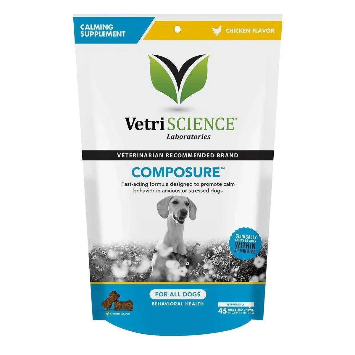 Composure Chews for Dogs - Pet Vitamin and Supplements VetriScience Laboratories Houlihan Saddlery LLC