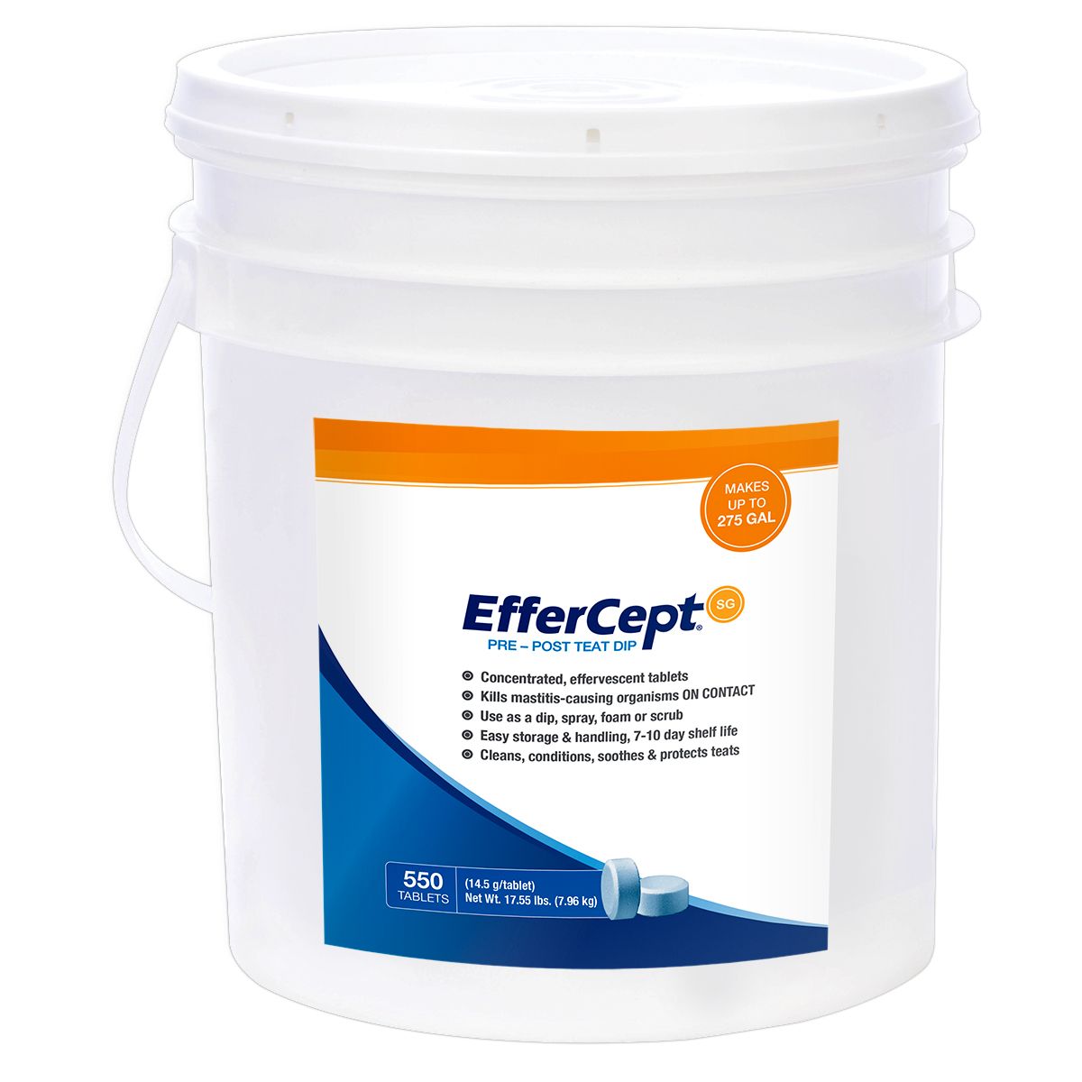 EfferCept SG Pre/Post Teat Dip Tablets - udder care Activon Houlihan Saddlery LLC
