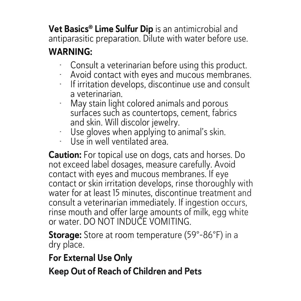 Lime Sulfur Dip - Houlihan Saddlery LLC