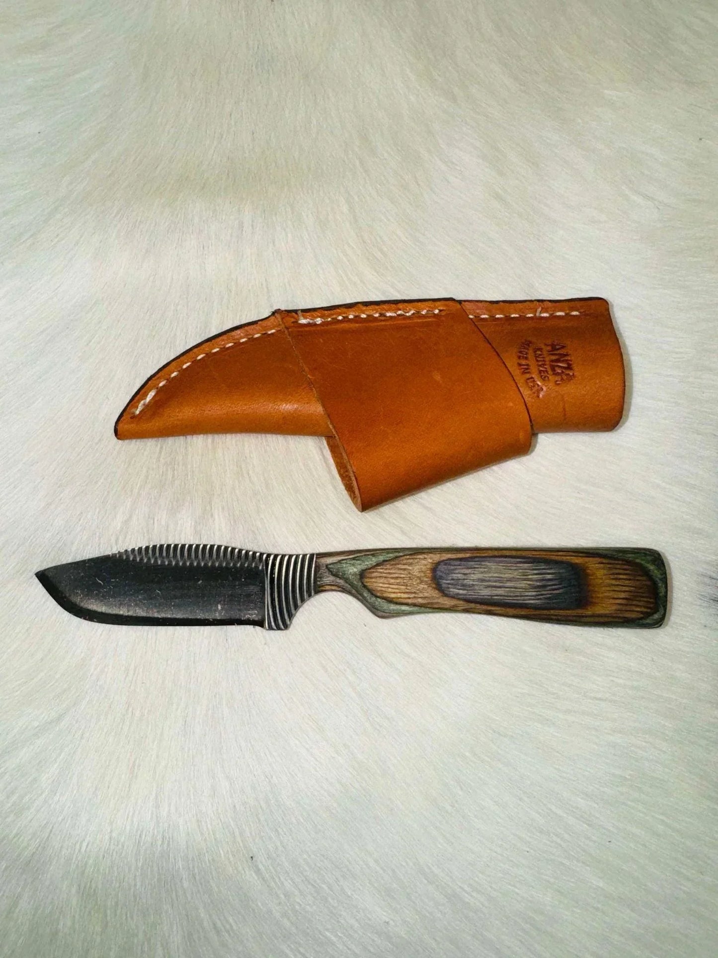 Anza Knives Camo Curvetooth - Knives Anza Knives Houlihan Saddlery LLC
