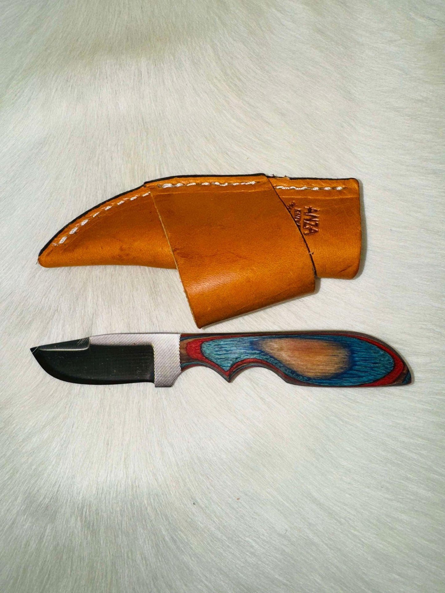 Anza Knives Chamfer Americana Wood Handle - Houlihan Saddlery LLC
