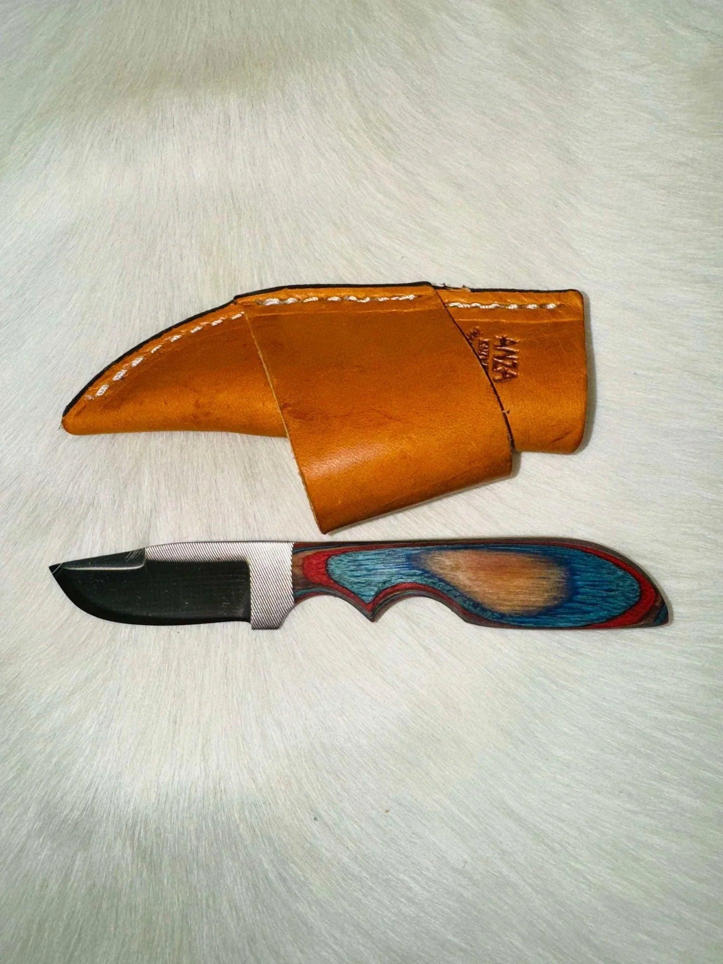 Anza Knives Chamfer Americana Wood Handle - Houlihan Saddlery LLC