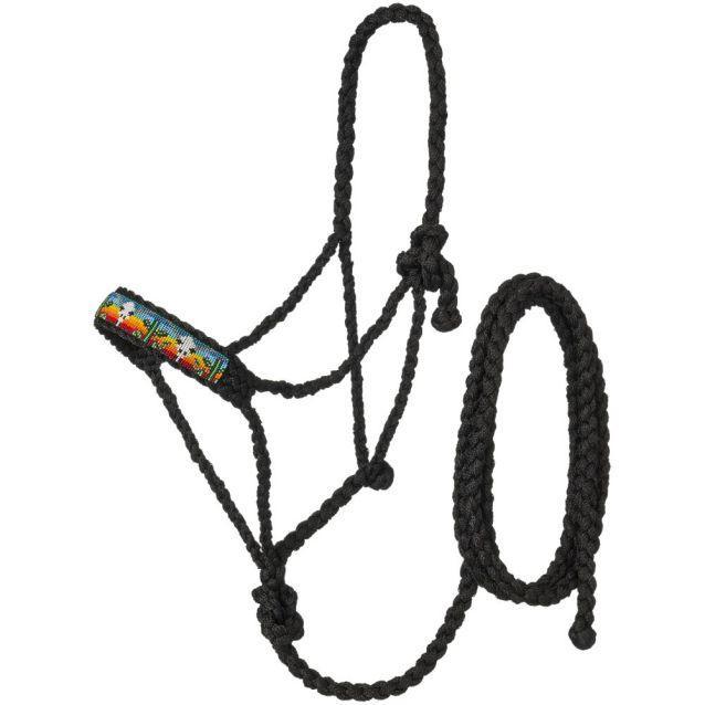 Tough1 Beaded Mule Tape Halter with Lead - Houlihan Saddlery LLC
