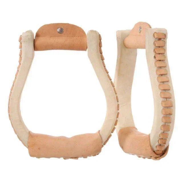 Tough1 Rawhide Oxbow Stirrups - Stirrups Tough1 Houlihan Saddlery LLC
