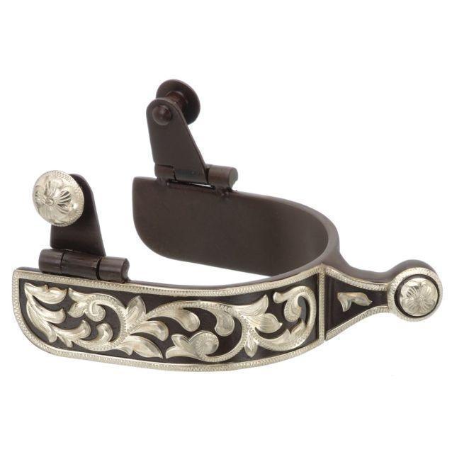 Tough1 Spurs with Engraved Floral Designs - Spurs Tough1 Houlihan Saddlery LLC