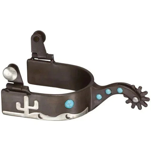 Tough1 Antique Brown Turquoise Stone & Cactus Spurs - Spurs Tough1 Houlihan Saddlery LLC