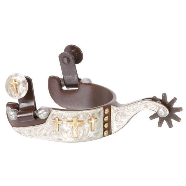 Tough1 Gold Triple Cross Youth Spurs - Spurs Tough1 Houlihan Saddlery LLC