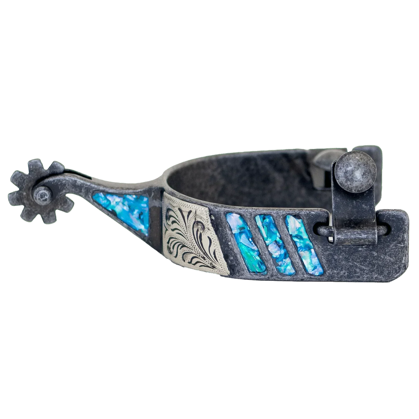 Turquoise Collection Large Cup Spurs - Spurs Cowboy Tack Houlihan Saddlery LLC