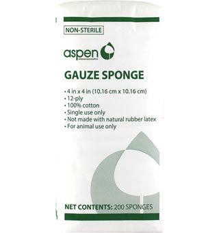Aspen Vet Economy Gauze 4"x4" - Houlihan Saddlery LLC