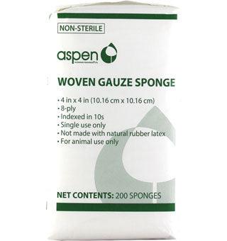 Aspen Vet Woven Gauze-4"x4"-8 Ply - Houlihan Saddlery LLC