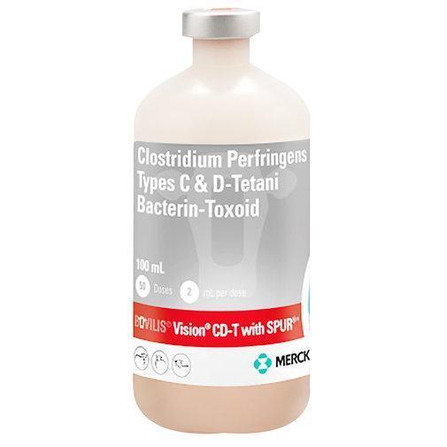 Bovilis Vision CD-T with SPUR Cattle, Sheep and Goat-50 Dose - Livestock vaccine Merck Animal Health Houlihan Saddlery LLC