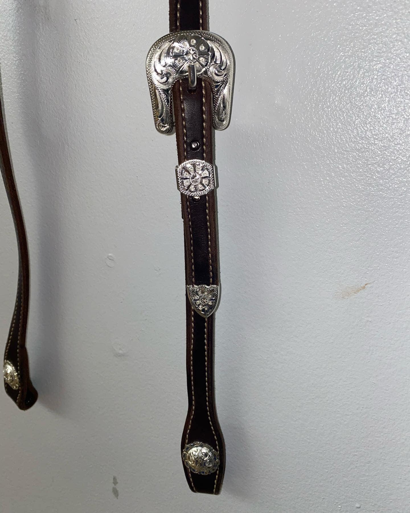 English Bridle Leather Split Ear Headstall - Houlihan Saddlery LLC