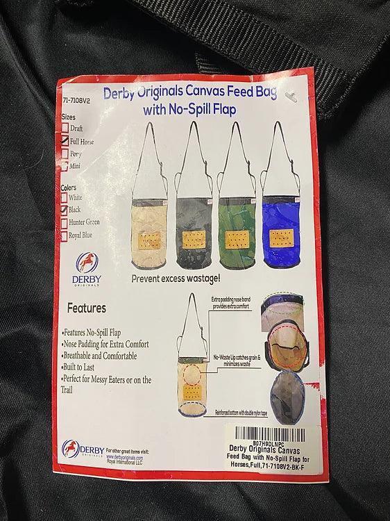 Derby Originals Canvas Feed Bag with No-Slip Flap - Houlihan Saddlery LLC