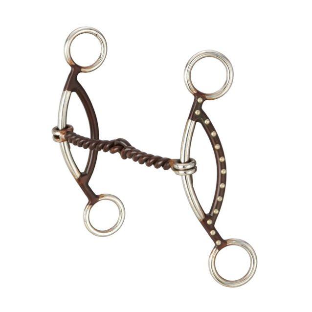 Tough1 Antique Brown "H" Twisted Wire Gag Snaffle - Houlihan Saddlery LLC