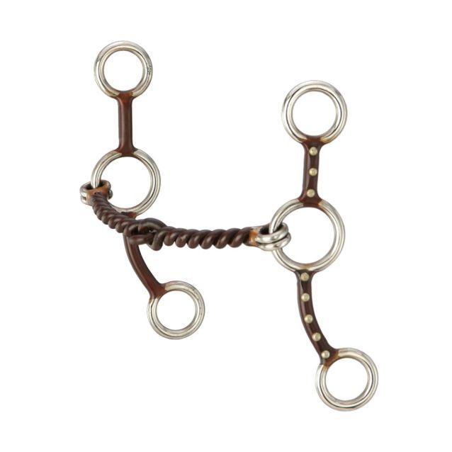 Tough1 Antique Brown Jr. Cowhorse Twisted Wire Snaffle - Houlihan Saddlery LLC