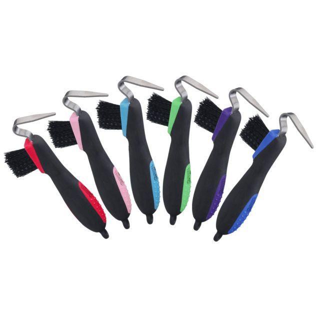 Tough1 Great Grips Hoof Pick with Brush - Houlihan Saddlery LLC