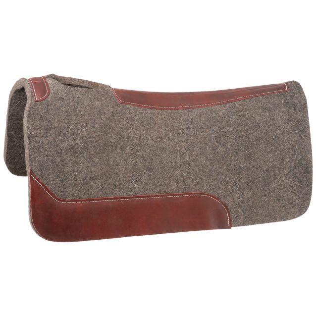 Tough1 Wool Western Saddle Pad w/Wear Leathers