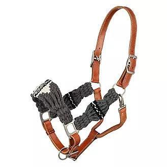 Tough1 Wool String Leather Halter - Houlihan Saddlery LLC