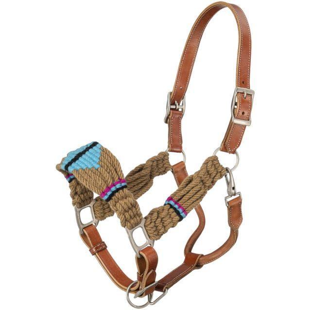 Tough1 Wool String Leather Halter - Houlihan Saddlery LLC