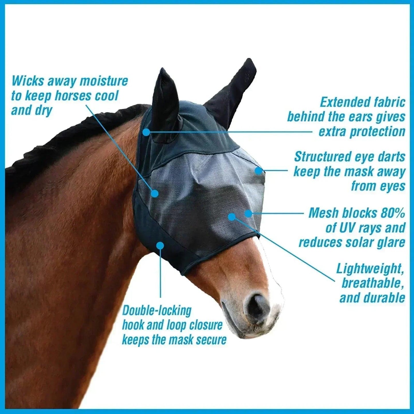Ultra Shield Fly Mask - Horse Fly Mask Absorbine Houlihan Saddlery LLC