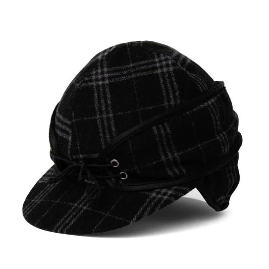 Crown Cap Black Plaid Railroad Hat - Houlihan Saddlery LLC