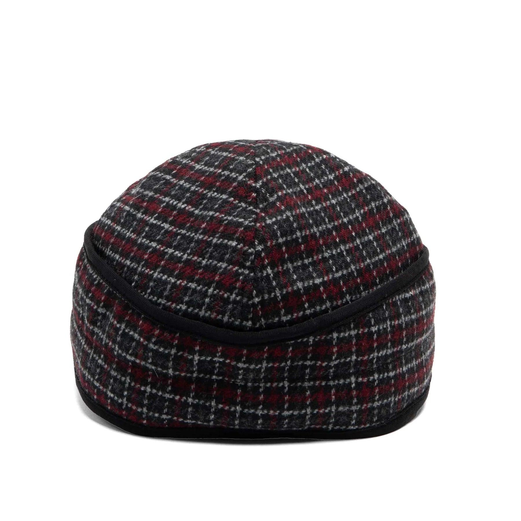 Crown Cap Wool Blend Black Plaid Railroad Hat - Houlihan Saddlery LLC