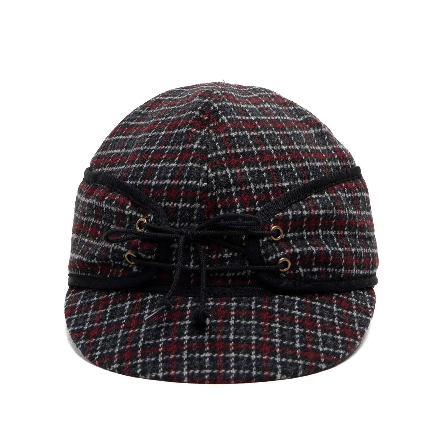 Crown Cap Wool Blend Black Plaid Railroad Hat - Houlihan Saddlery LLC