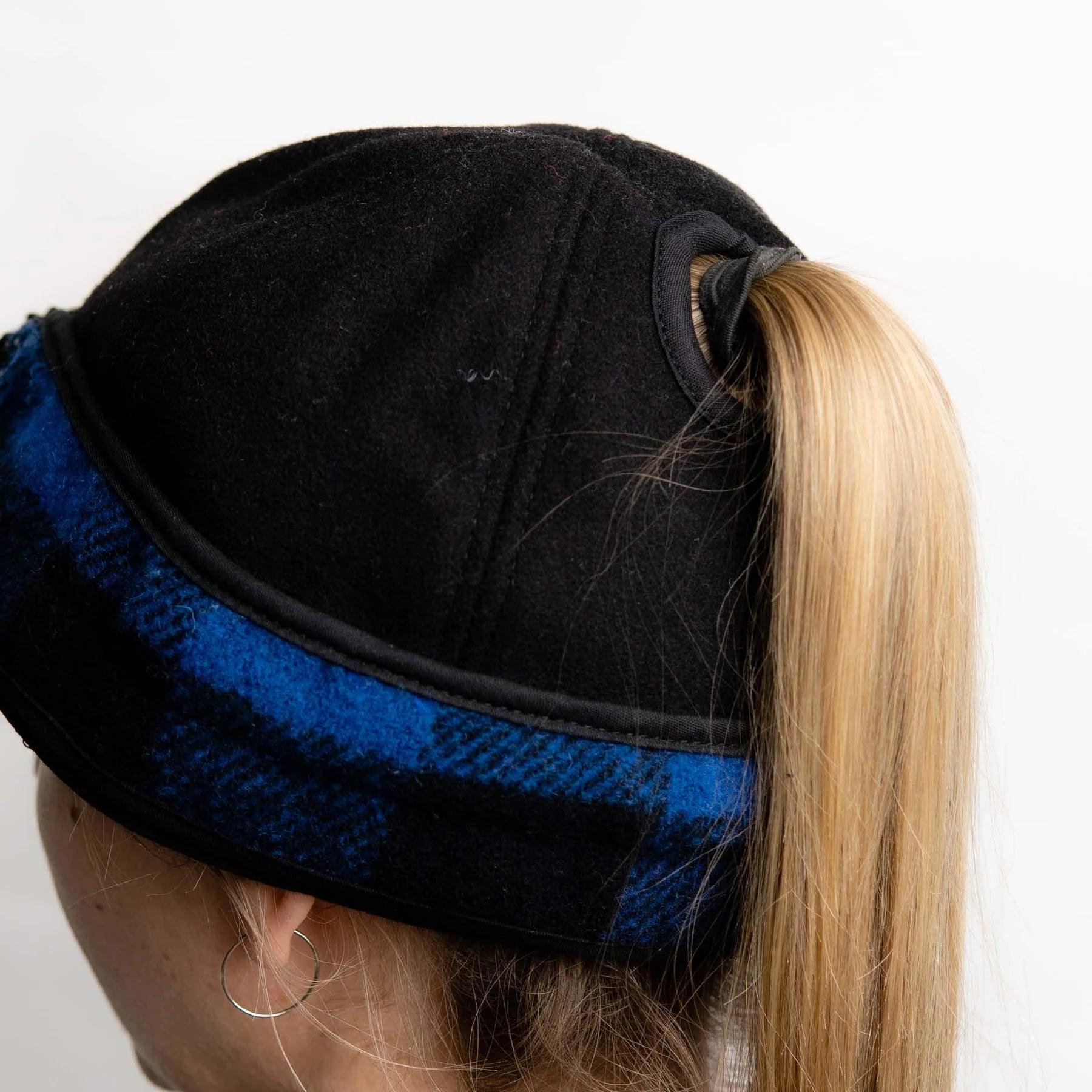 Crown Cap Ladies Wool Railroad Hat with Ponytail Hole - Houlihan Saddlery LLC