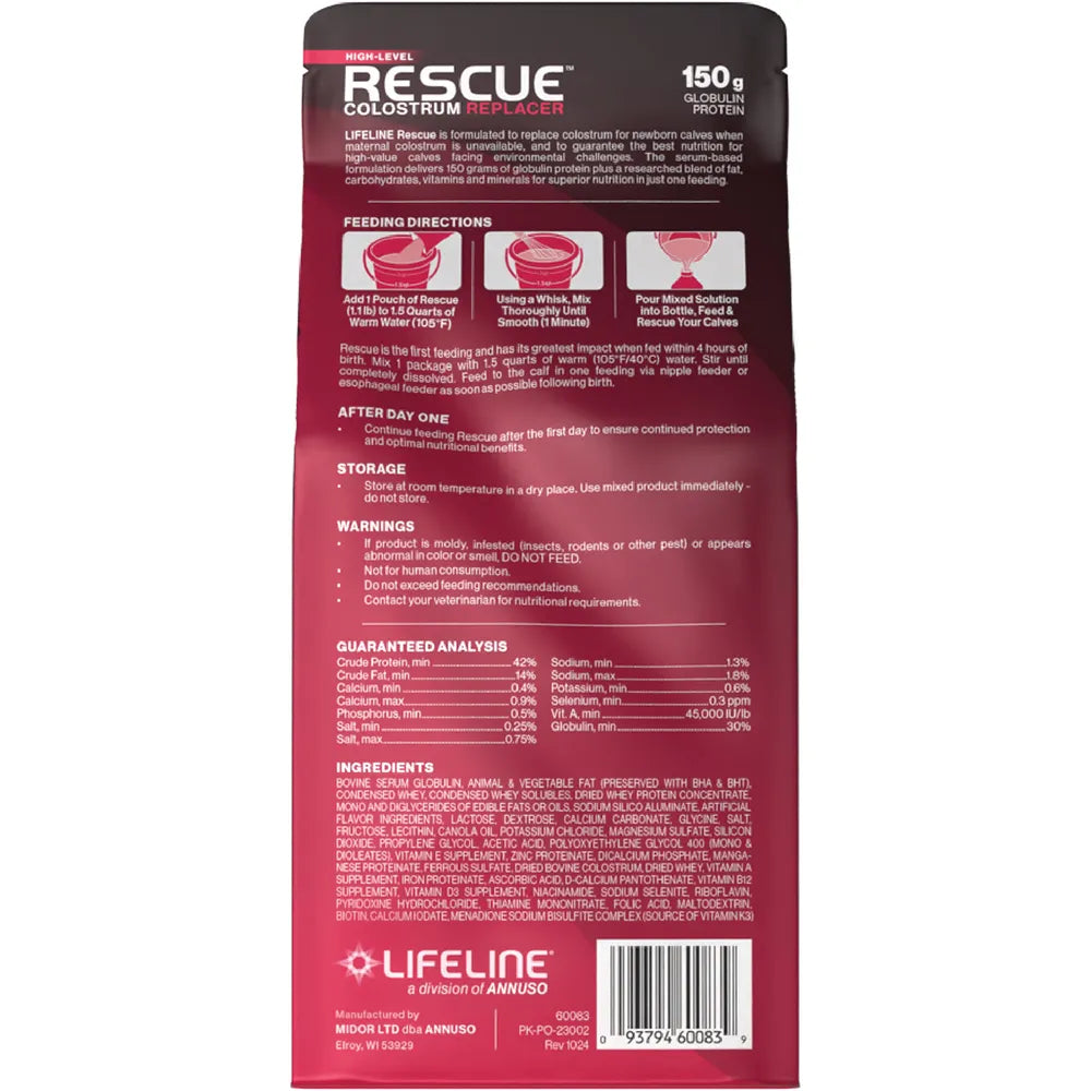LIFELINE Rescue Colostrum Replacer - Livestock Colostrum ANNUSO Houlihan Saddlery LLC