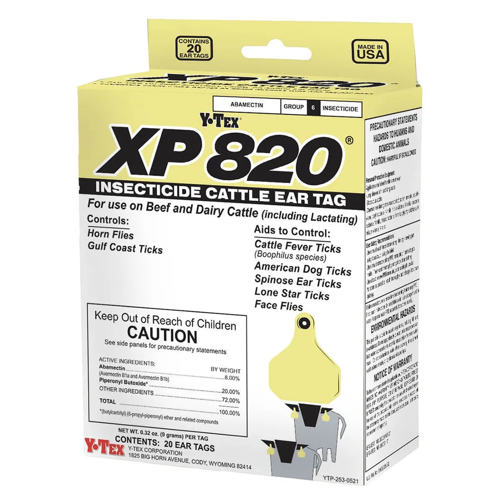 XP 820 Insecticide Cattle Ear Tags - Cattle Insect Ear Tags Y-Tex Houlihan Saddlery LLC