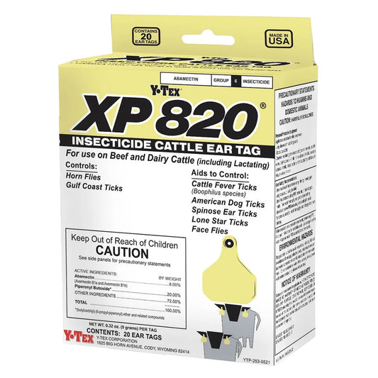 XP 820 Insecticide Cattle Ear Tags - Cattle Insect Ear Tags Y-Tex Houlihan Saddlery LLC
