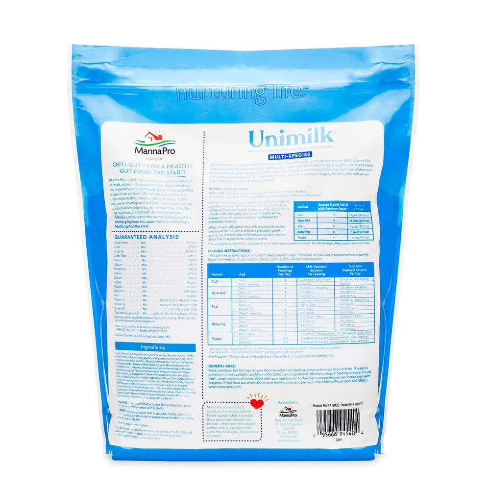 Unimilk Multi-Species Milk Replacer - Livestock Milk Replacer Compana Pet Brands Houlihan Saddlery LLC