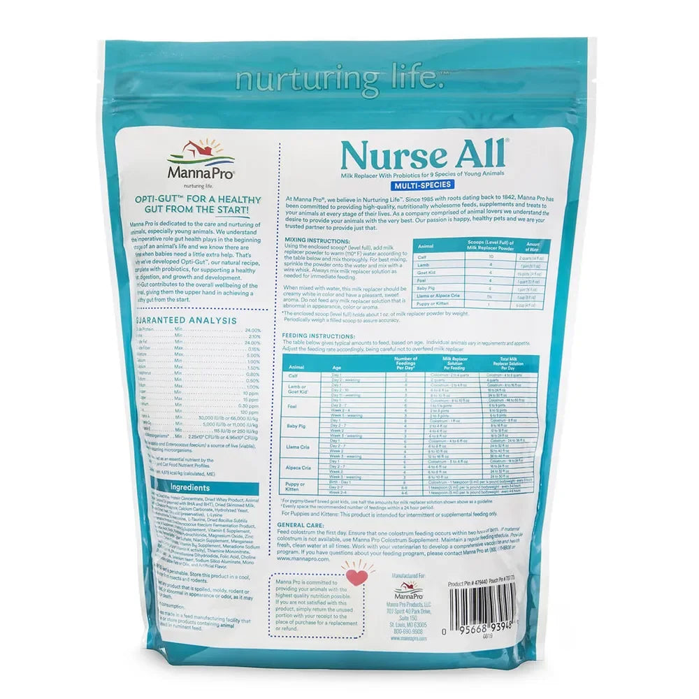 Nurse All Multi-Species Milk Replacer - Livestock Colostrum Compana Pet Brands Houlihan Saddlery LLC