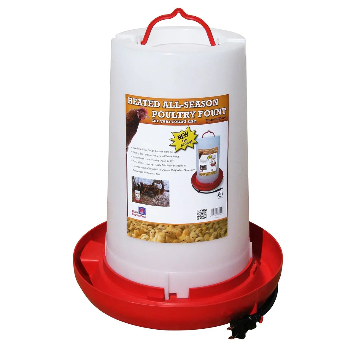 Heated All-Season Poultry Fount