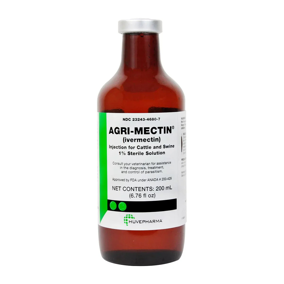 Agri-Mectin (Ivermectin) Injection - Livestock Dewormers Huvepharma Houlihan Saddlery LLC